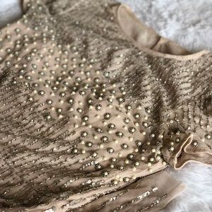 Adrianna Papell short beaded pearl cocktail dress